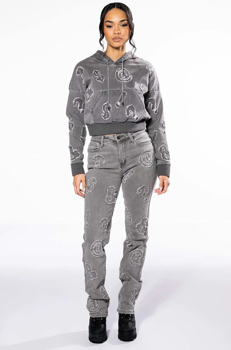 PATCH DETAIL SOFT DENIM HOODIE 8 PATCH DETAIL SOFT DENIM HOODIE - Image 8
