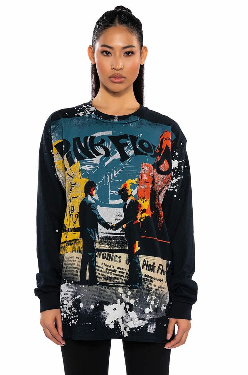 PINK FLOYD LONG SLEEVE GRAPHIC BAND TEE 1 PINK FLOYD LONG SLEEVE GRAPHIC BAND TEE