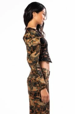PRINTED CAMO SWEATSHIRT -AKIRA store printed camo sweatshirt green multi 4 4