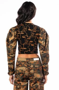 PRINTED CAMO SWEATSHIRT -AKIRA store printed camo sweatshirt green multi 5 5