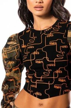 PRINTED CAMO SWEATSHIRT -AKIRA store printed camo sweatshirt green multi 6 6
