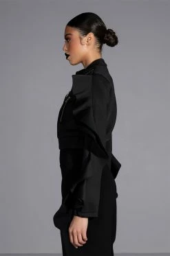 READY FOR ANYTHING STATEMENT SLEEVE ZIPPERED SCUBA TOP