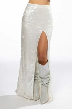 RESOLUTIONS SEQUIN SLIT MAXI SKIRT