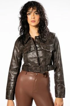SELF CONTROL SOFT CROC MOTO JACKET