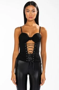 SEXY LIL THANG LACE UP CORSET TANK -AKIRA store sexy lil thang lace up corset tank black 3 3
