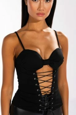 SEXY LIL THANG LACE UP CORSET TANK -AKIRA store sexy lil thang lace up corset tank black 6 6