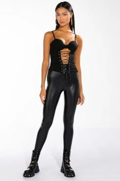 SEXY LIL THANG LACE UP CORSET TANK -AKIRA store sexy lil thang lace up corset tank black 7 7