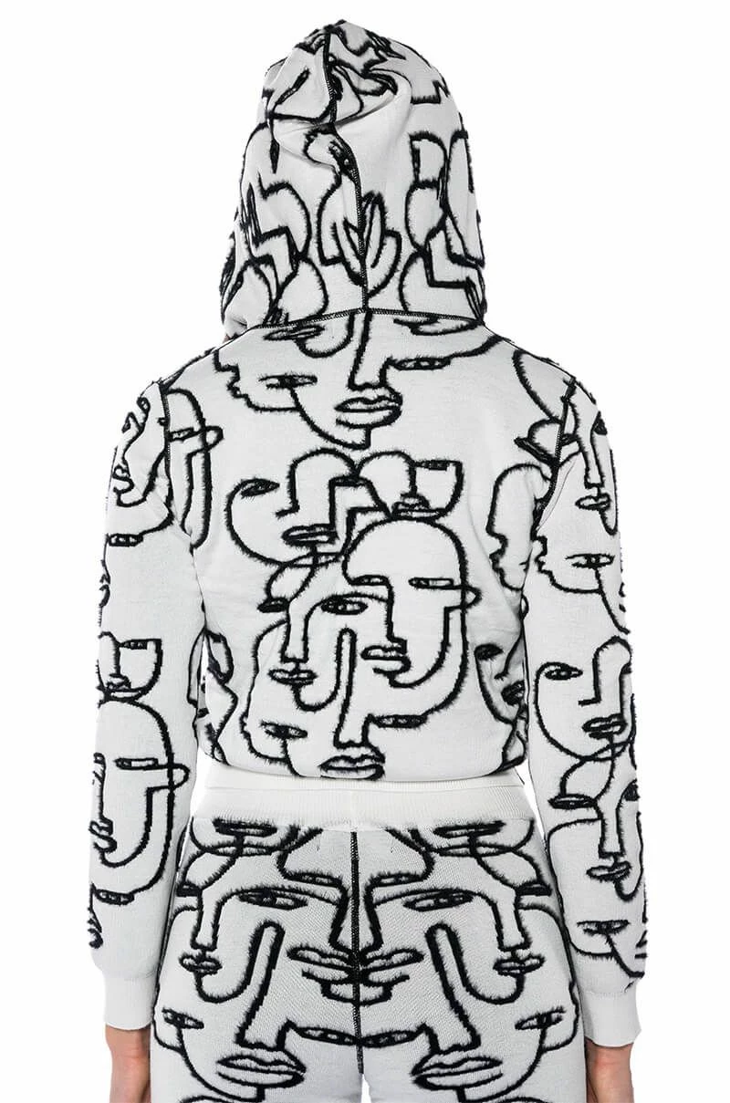 SHE'S GIVING ART REVERSIBLE LONG SLEEVE HOODED SWEATER - Image 8