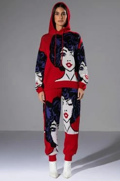 SOUL SEARCHING KNIT HOODIE AND JOGGER SET -AKIRA store soul searching knit hoodie and jogger set red 3 3 c1