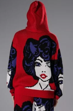 SOUL SEARCHING KNIT HOODIE AND JOGGER SET -AKIRA store soul searching knit hoodie and jogger set red 8 8 c1