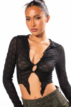 SPOIL YOU LONG SLEEVE COLLARED TOP