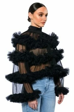 MULTI LAYER RUFFLES STATEMENT TOP