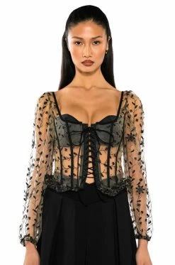 VEN AQUI LACE UP CORSET TOP