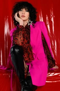 WALK THE WALK TIE NECK SHEER BLOUSE