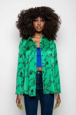 WHAT'S NEW BUTTON UP BLOUSE 10 WHAT'S NEW BUTTON UP BLOUSE -AKIRA store whats new button up blouse green multi 3 3