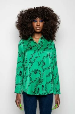 WHAT'S NEW BUTTON UP BLOUSE 11 WHAT'S NEW BUTTON UP BLOUSE -AKIRA store whats new button up blouse green multi 4 4